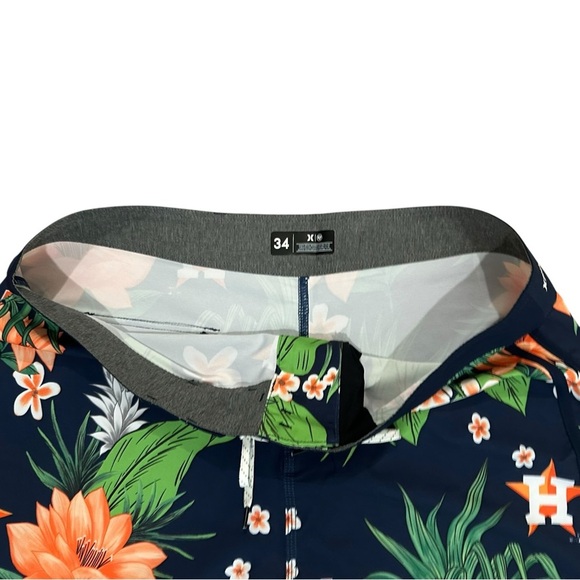 Men's 32" HOUSTON ASTROS Baseball Texas Swimming Drawstring Shorts / Trunks - Picture 3 of 5